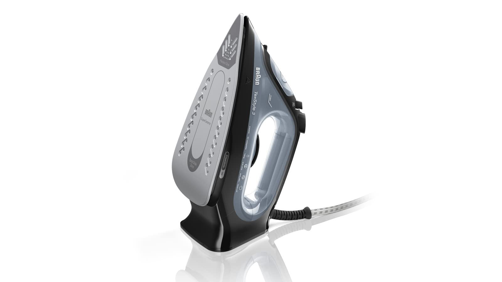 Braun TeXStyle Steam Iron, Black Min 1 year warranty كواية تيكستايل بالبخار من براون، اسود Braun TeXStyle Steam Iron, Black Min 1 year warranty كواية تيكستايل بالبخار من براون، اسود